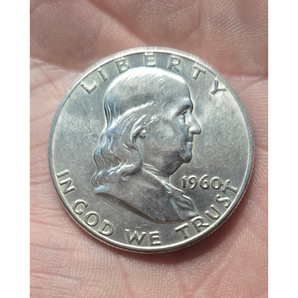 1960 Benjamin Franklin Half Dollar 90% Silver US Coin Philadelphia Mint Vintage